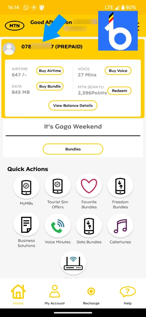 Using MyMTN Mobile App