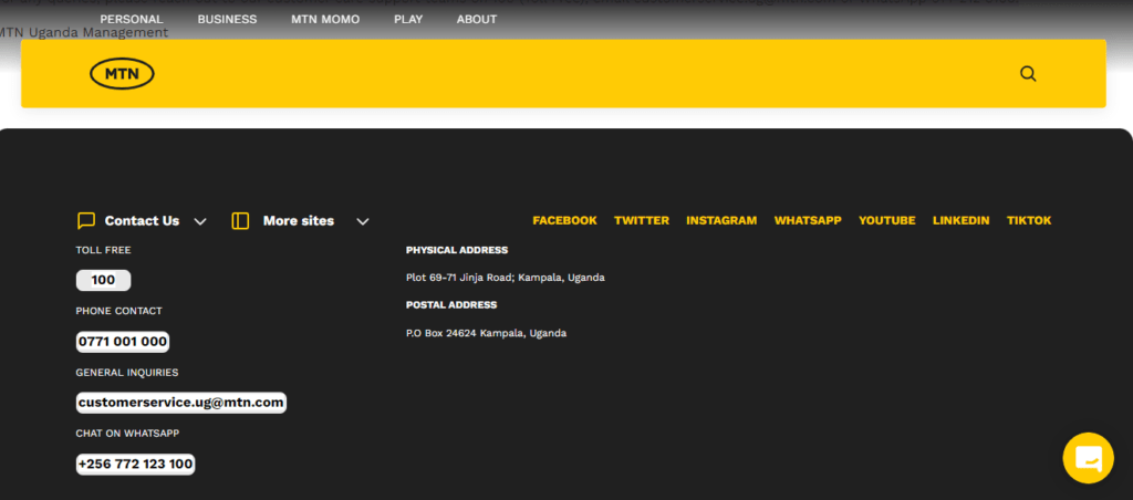 6. How to Contact MTN Via Email or Website Contact
